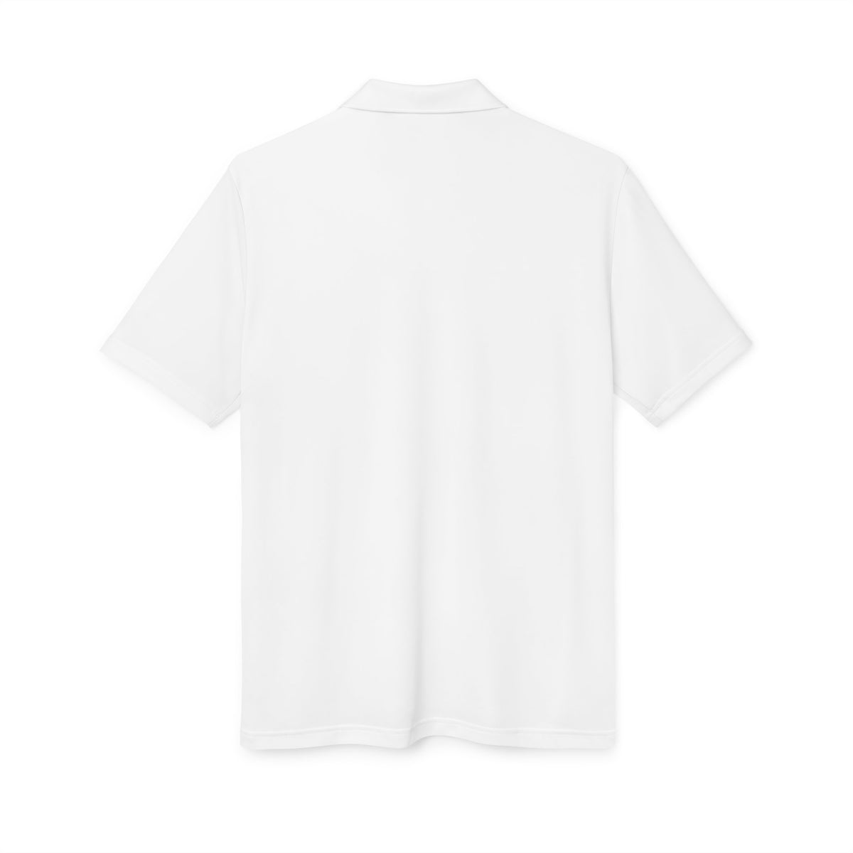 White Performance Polo Shirt, Collared Short Sleeve Athletic Top