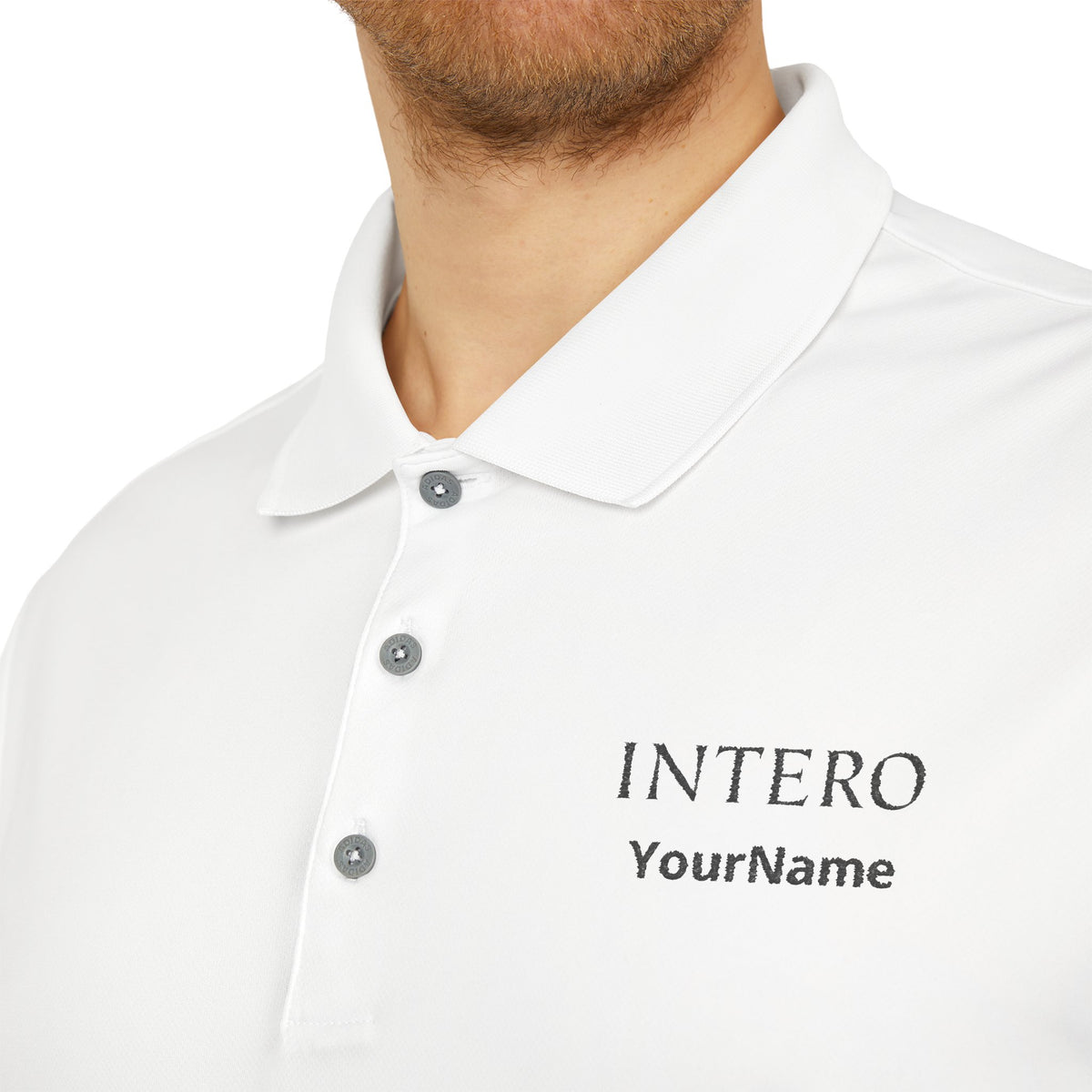 White Performance Polo Shirt, Collared Short Sleeve Athletic Top