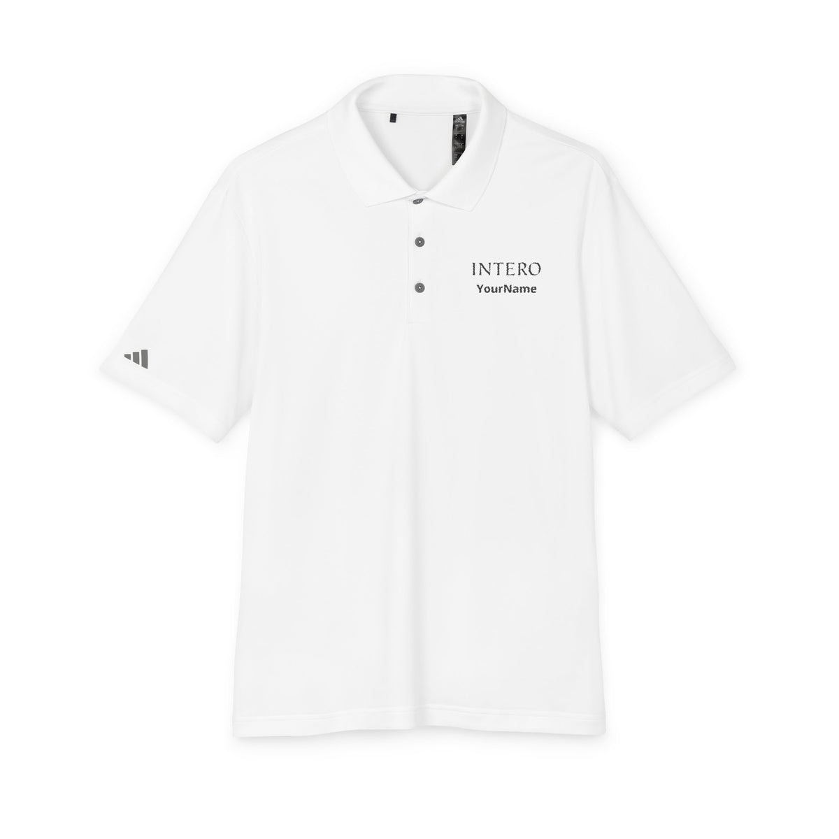 White Performance Polo Shirt, Collared Short Sleeve Athletic Top