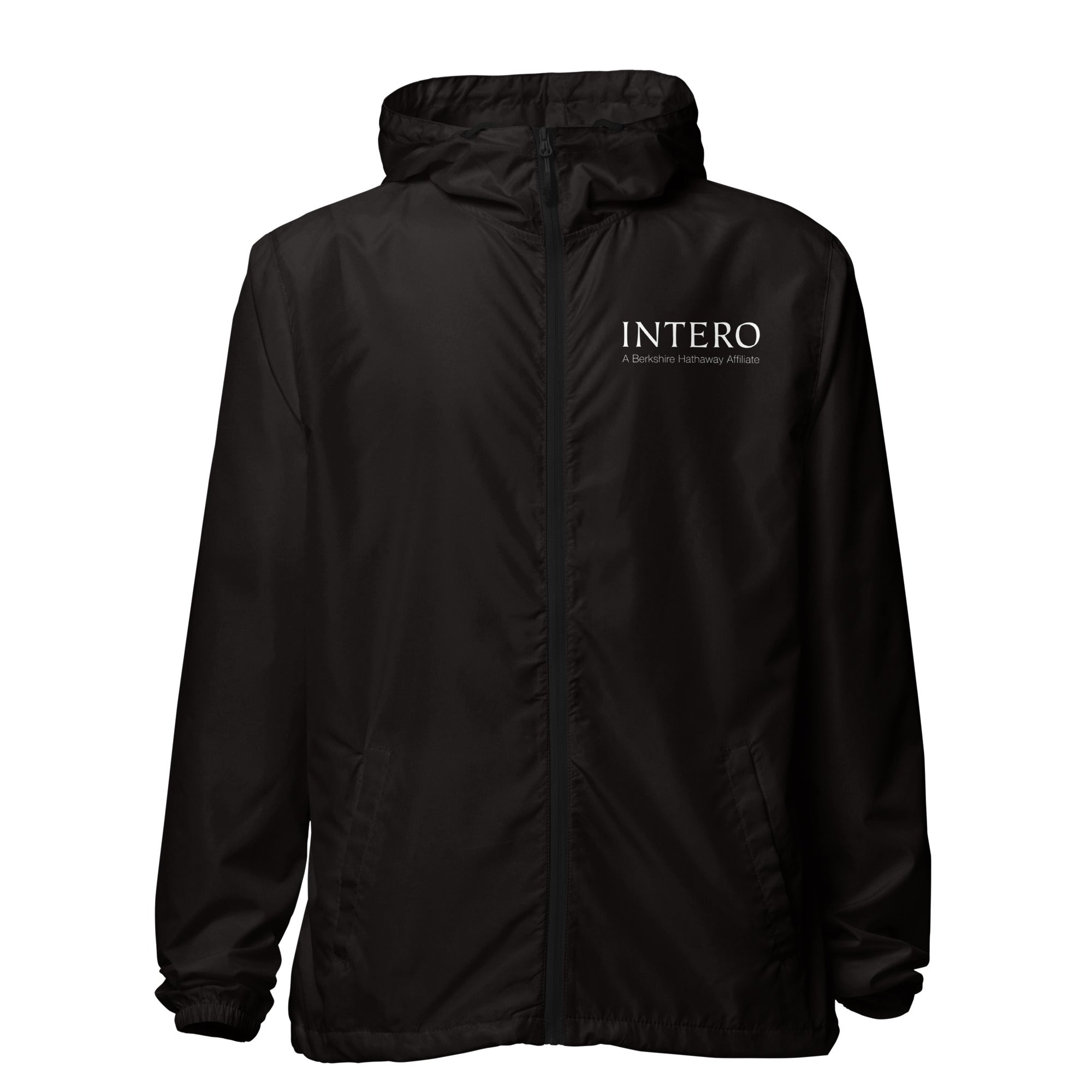 Unisex lightweight zip up windbreaker (Black)