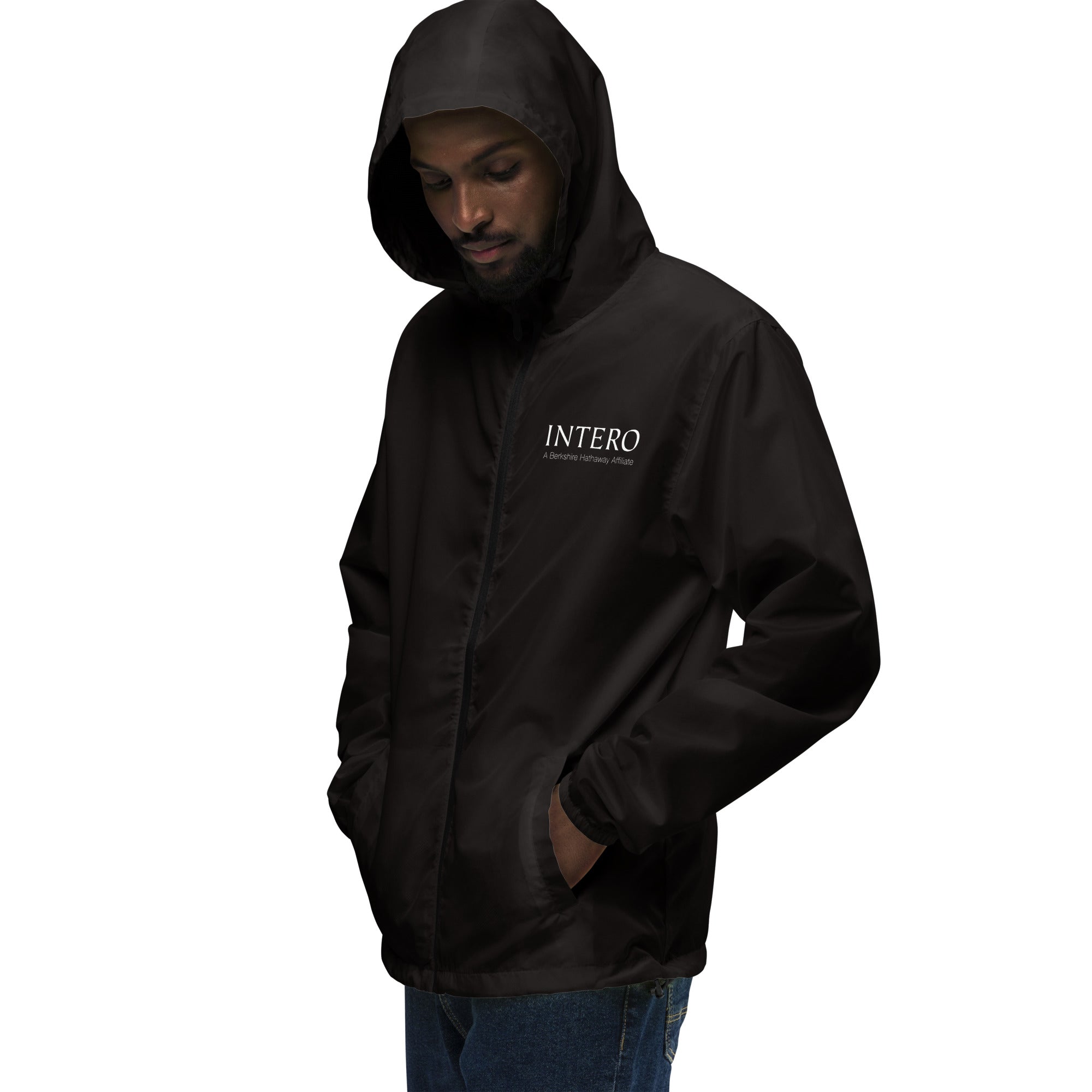 Unisex lightweight zip up windbreaker (Black)