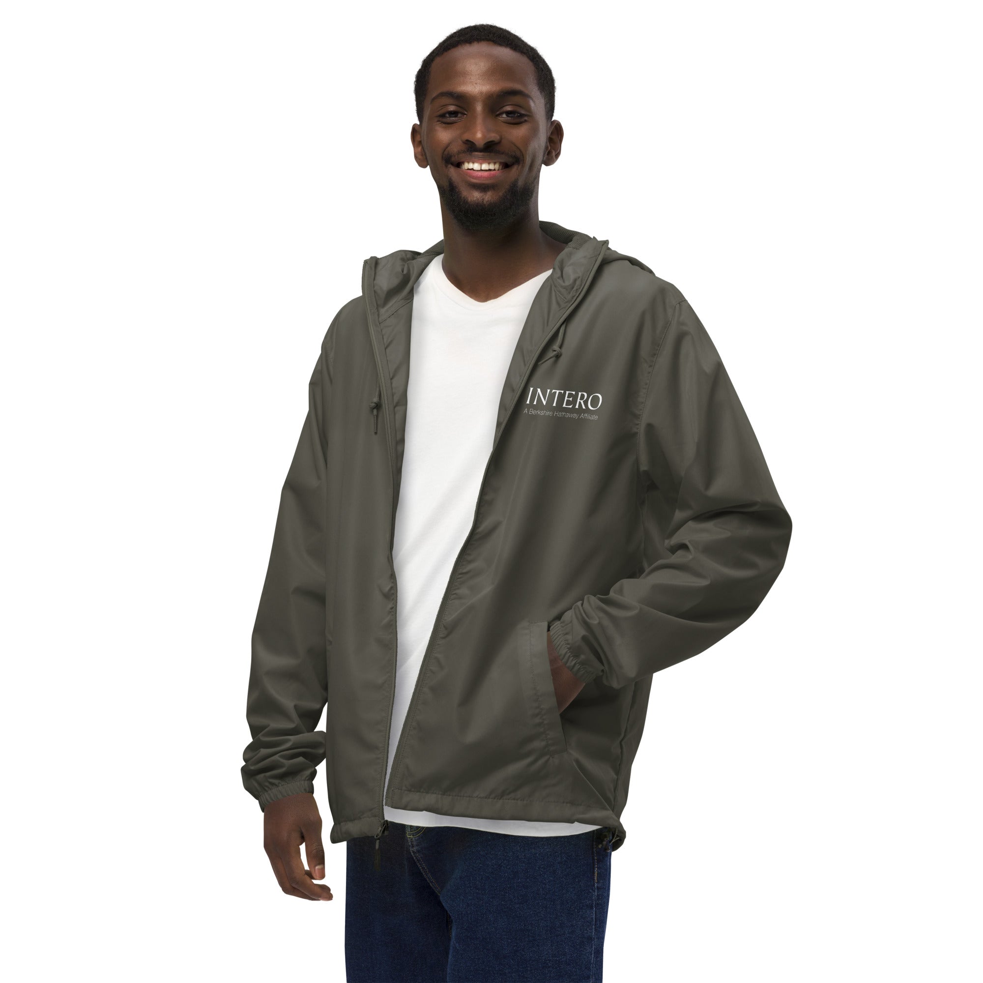 Unisex lightweight zip up windbreaker (Gray)