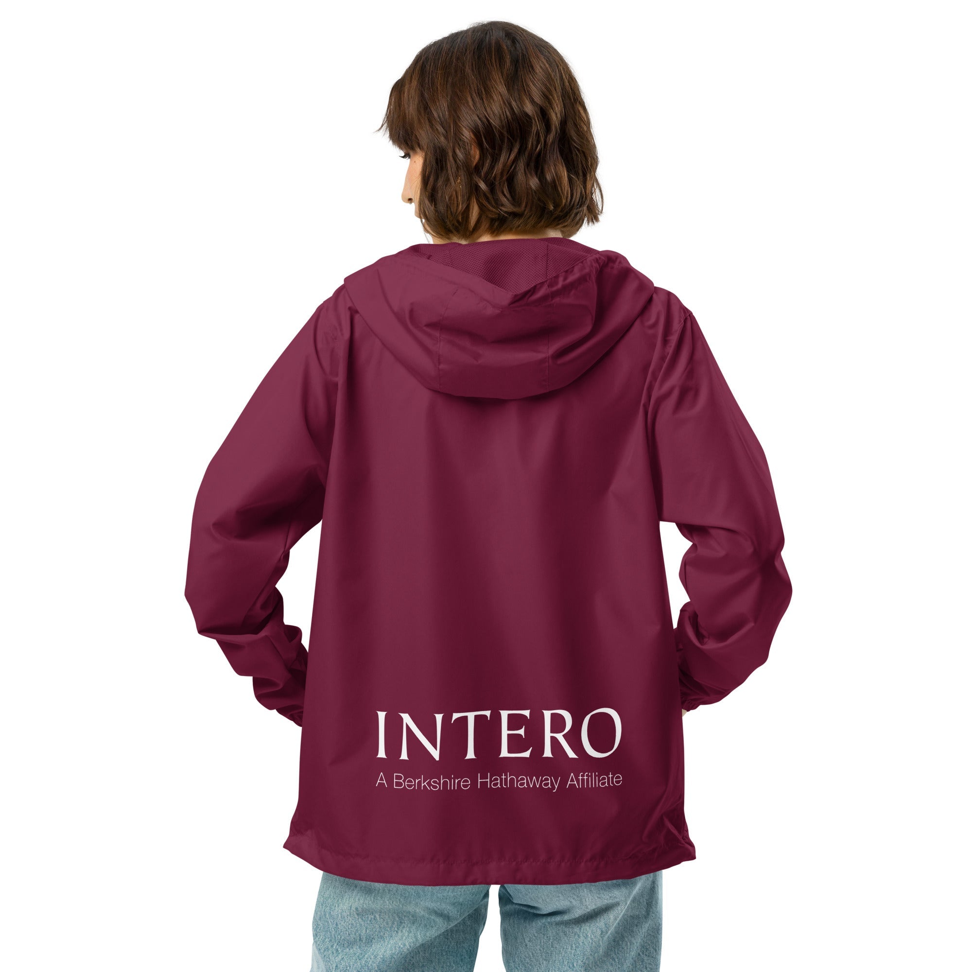 Unisex lightweight zip up windbreaker (Burgundy)