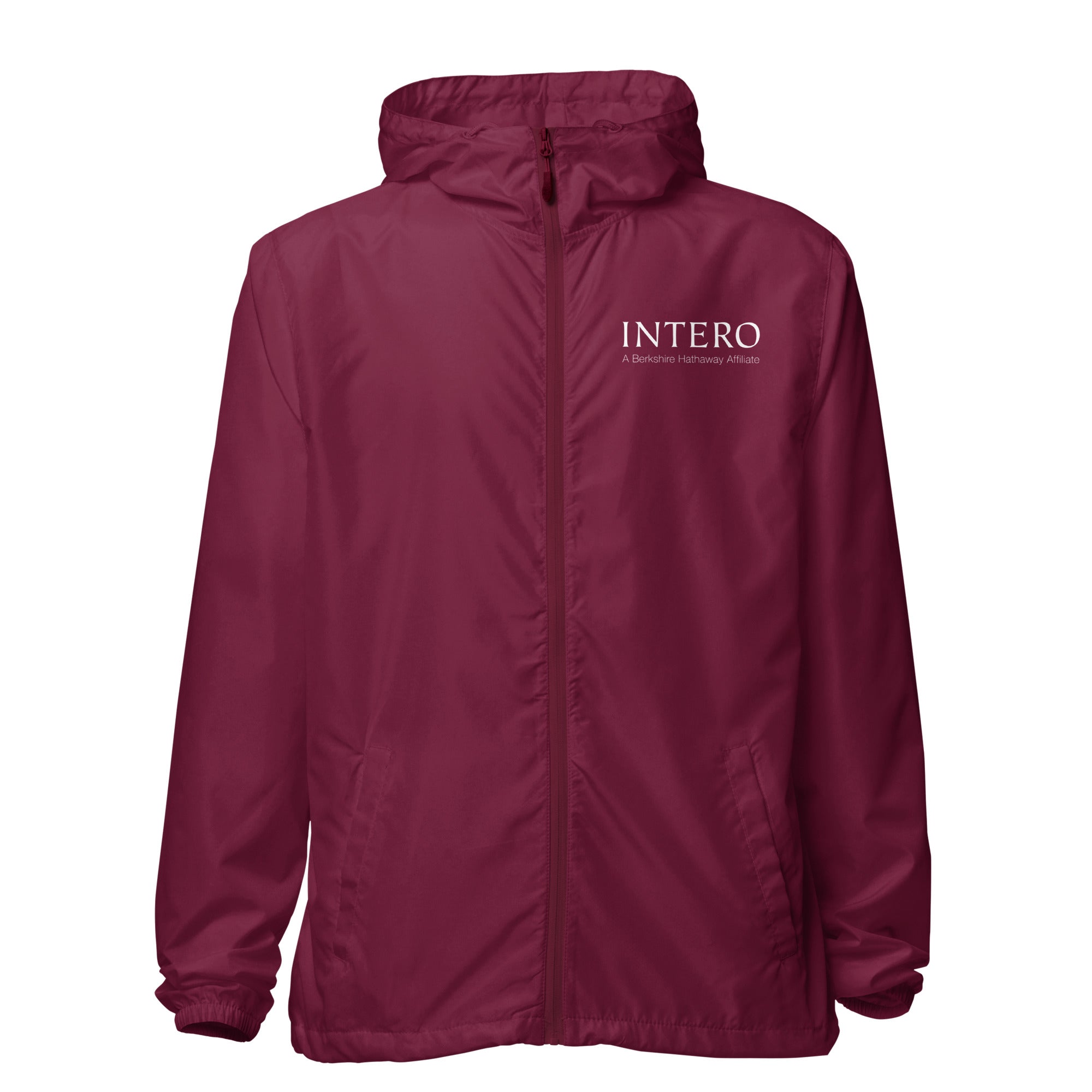 Unisex lightweight zip up windbreaker (Burgundy)