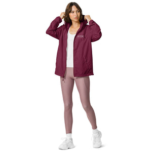 Unisex lightweight zip up windbreaker (Burgundy)