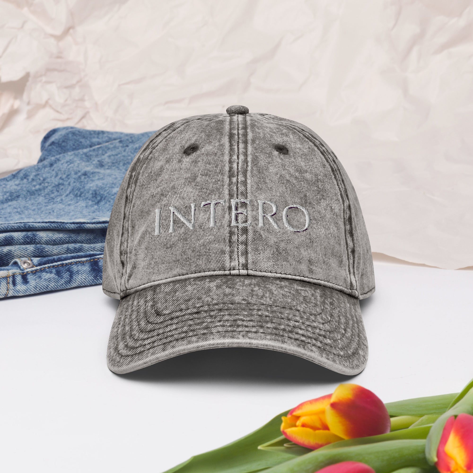 Dark Gray Vintage Cotton Twill Cap