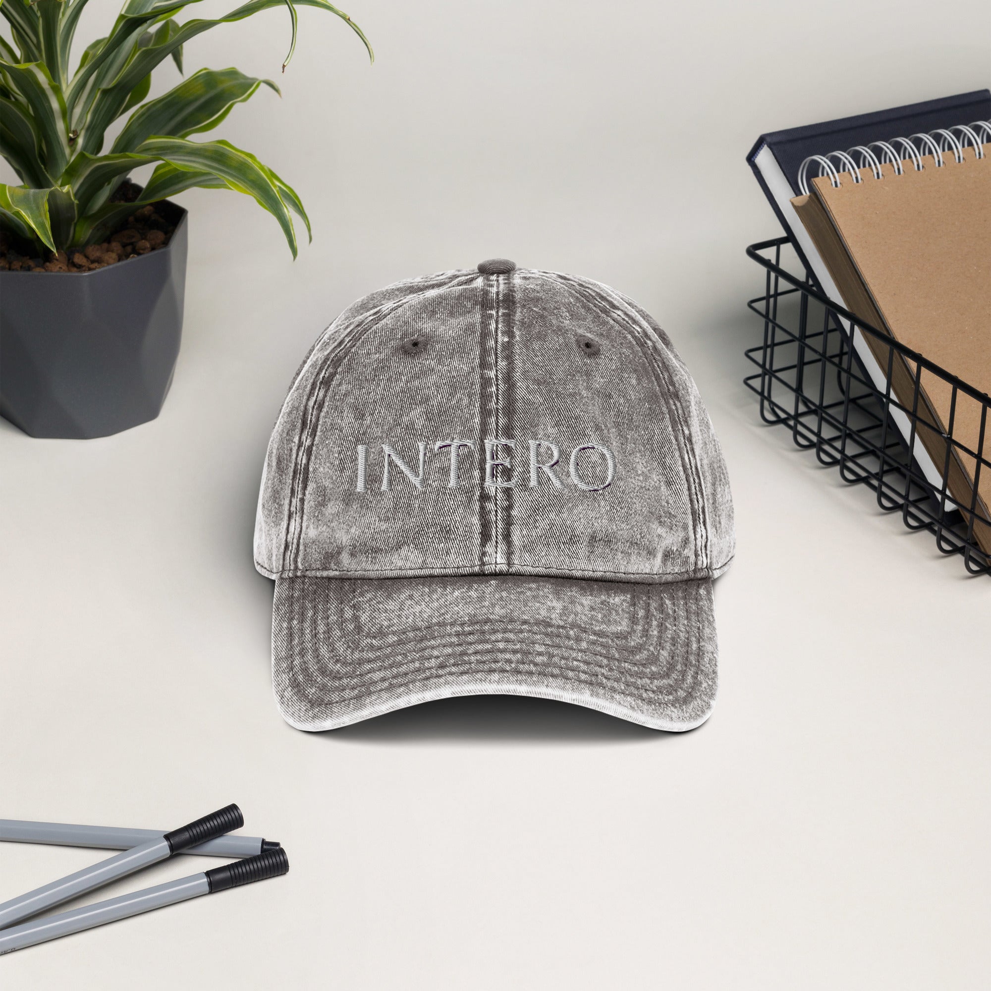 Dark Gray Vintage Cotton Twill Cap